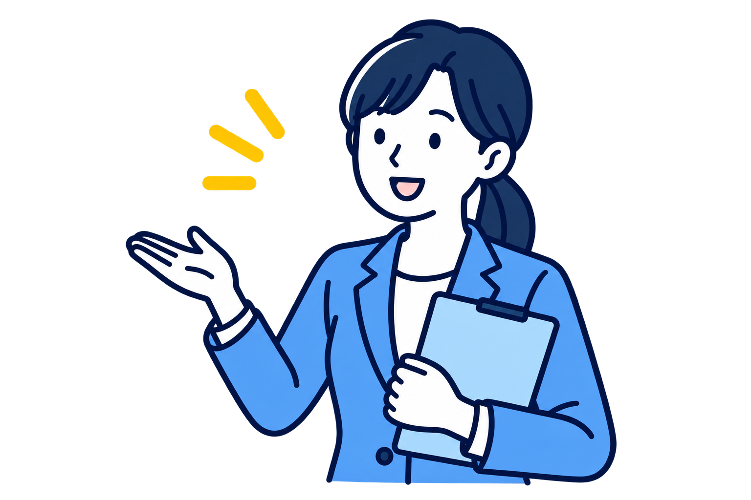 手順を案内する人物のイラスト